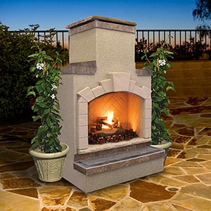 The Cal Flame FRP908 Outdoor Fireplace is made with a 16-gauge galvanized steel frame.